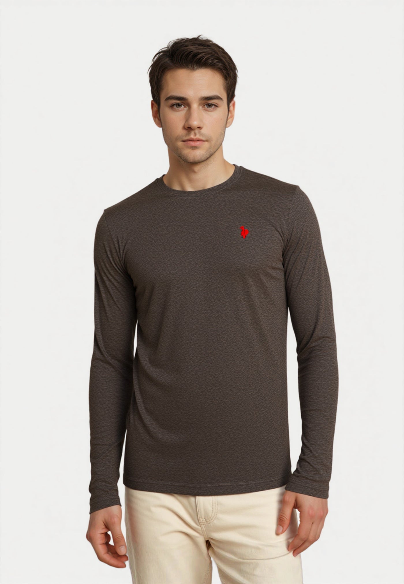 U.S. POLO Langarmshirt mit Rundhalsausschnitt R-Neck