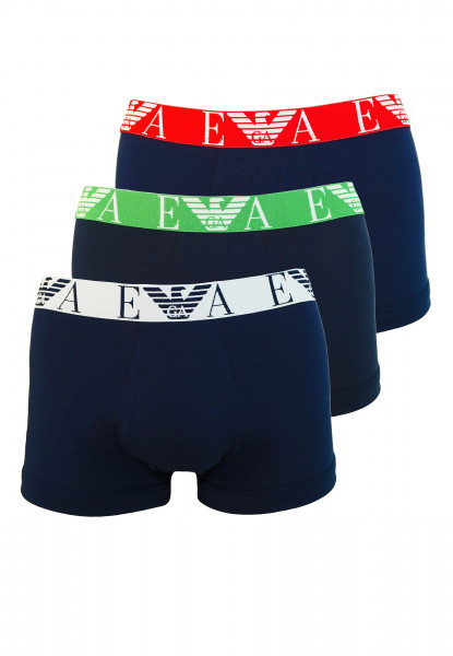 Emporio Armani Boxershorts aus Baumwollstretch mit elastischem Logobund im 3 Pack dunkelblau