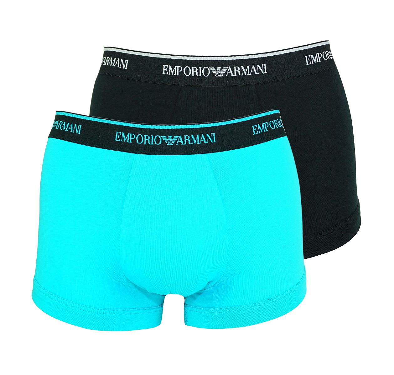 Emporio Armani 2er Pack Shorts Trunk Unterhose 111210 8P717 05320 NERO/TURCHESE W18-EAT1