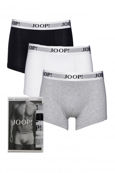 JOOP! Boxershorts 3er Pack klassische Unterwäsche weiss, schwarz, grau