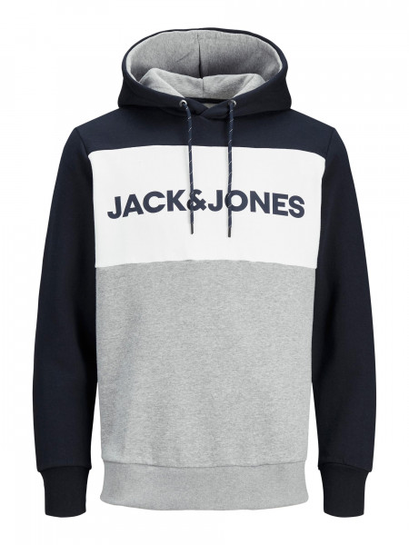 Jack&Jones Sweater Pullover JJELOGO BLOCKING SWEAT HOOD Kapuzenpullover color-blocking