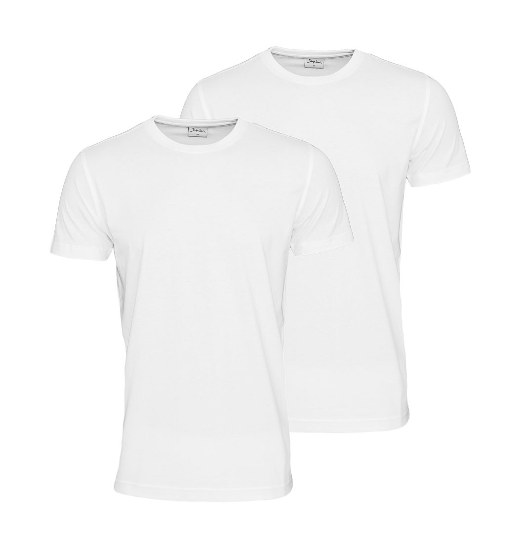 SIGNUM 2er Pack T-Shirts Shirts 999900911 Rundhals optical white weiss WF17-SIT1