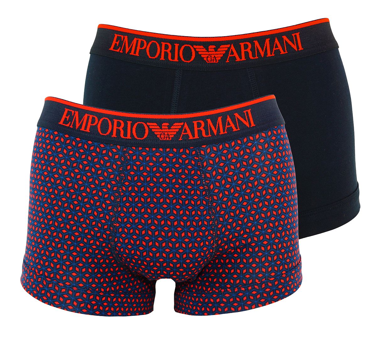 Emporio Armani 2er Pack Trunk Shorts MAR-ROMBO ROS/MARINE 111210 7P504 40135 WF17-EAT1