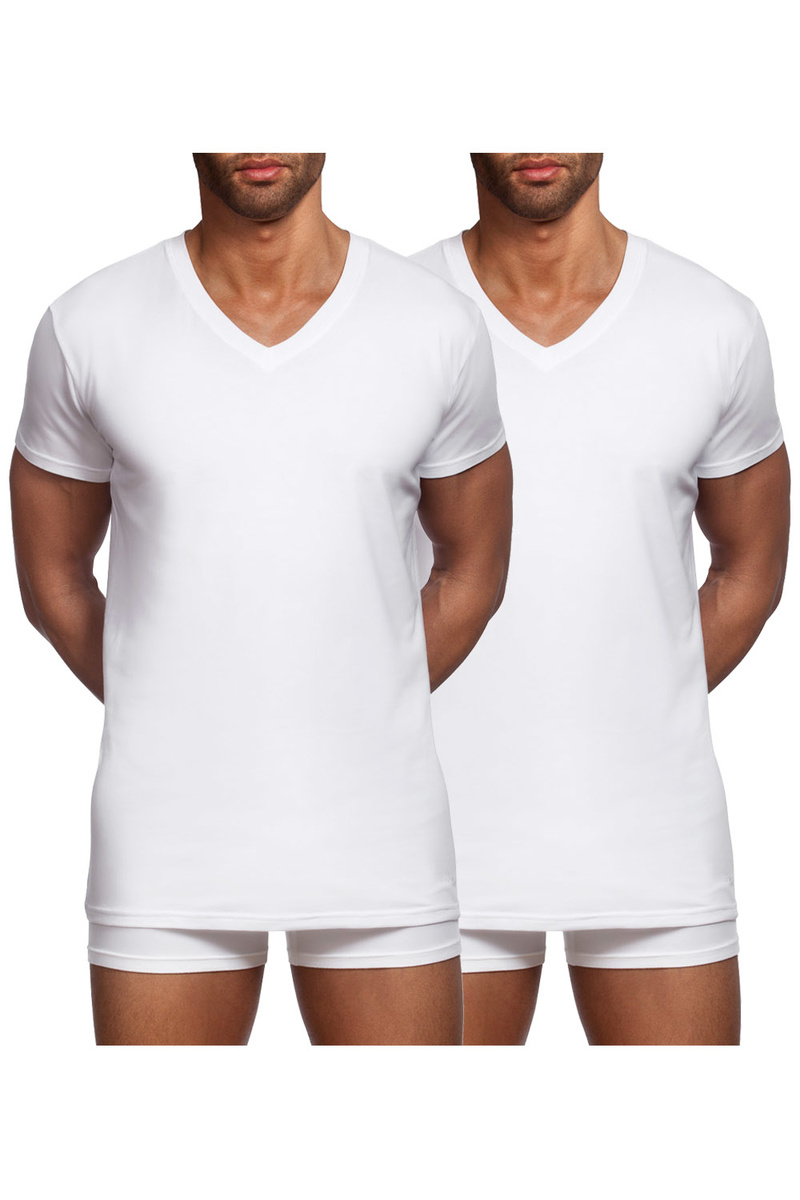Gant 2er Pack Basic T-Shirts mit V-Ausschnitt 2118 WHITE SH18-GT1