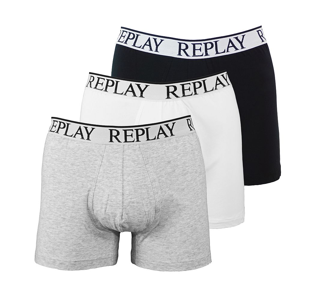 Replay 3er Pack Shorts Boxershorts M605001 schwarz weiss grau