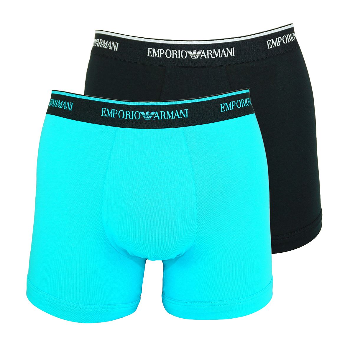 Emporio Armani 2er Pack Shorts Boxer Unterhose 111268 8P717 05320 NERO/TURCHESE W18-EAB1