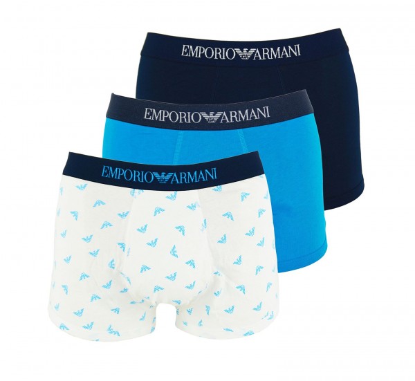 Emporio Armani 3er Pack Trunk Shorts 111625 0P722 66135 navy, blue, white WF20-AR2