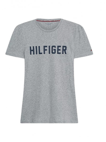 Tommy Hilfiger Lounge-T-Shirt aus Bio-Baumwolle mit Logo grau