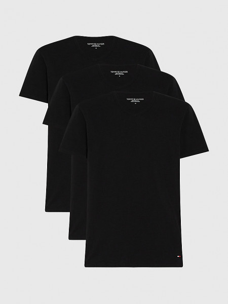 Tommy Hilfiger Baumwoll-T-Shirts im 3 Pack schwarz