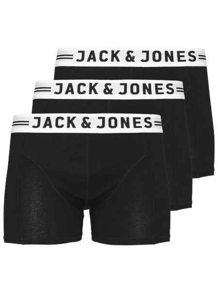 Jack&Jones 3 Pack Boxershorts SENSE schwarz