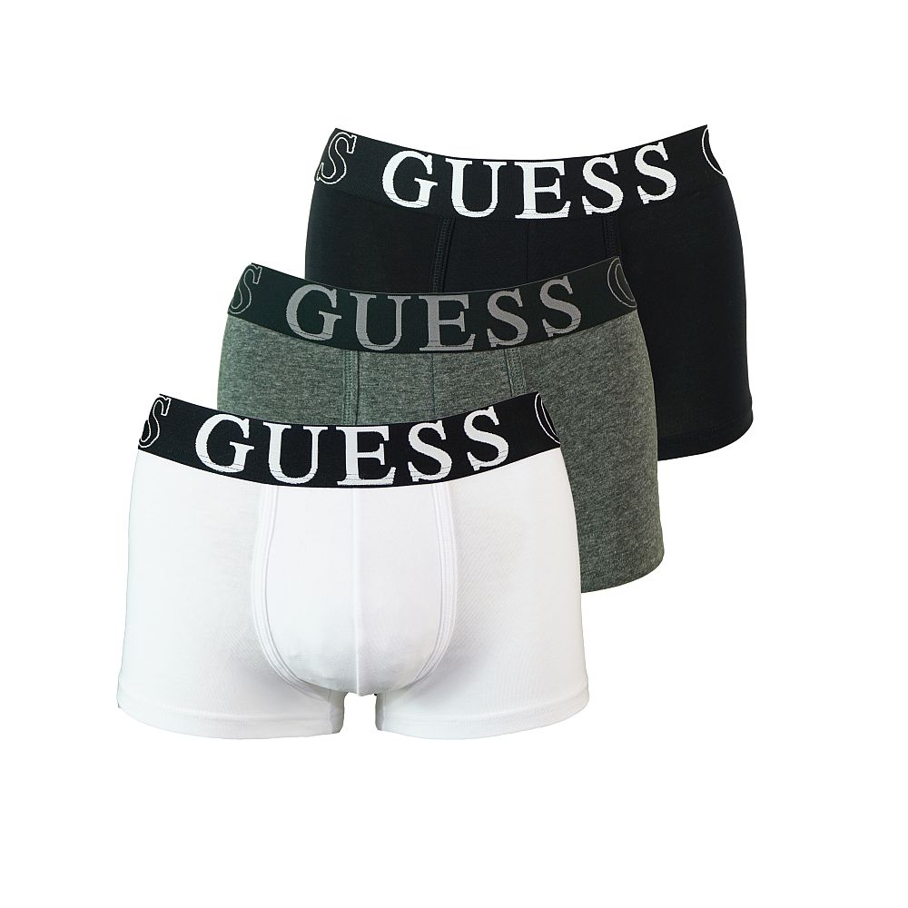 GUESS 3er Pack Shorts Unterhosen Trunks weiss, grau, schwarz White Black Granite U54G1FJEL20 FC74 GS
