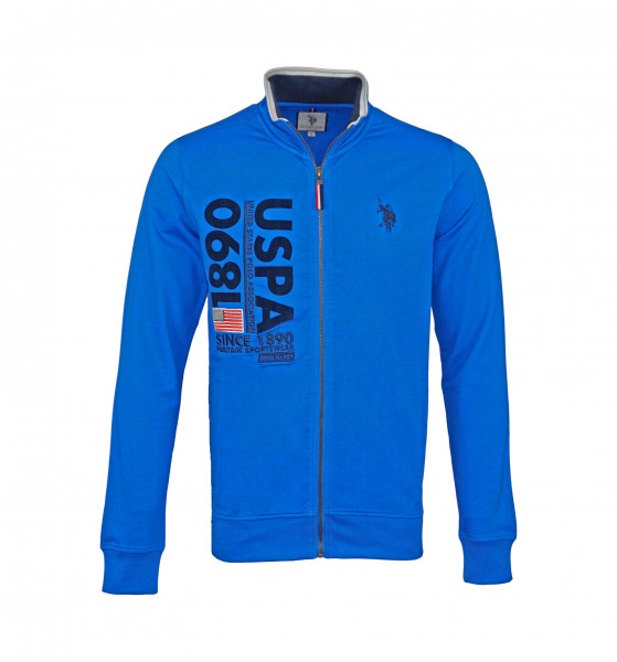 U.S. Polo ASSN. Sweatjacket Full Zip Polojacke mit Reißverschluss Royal/Blau