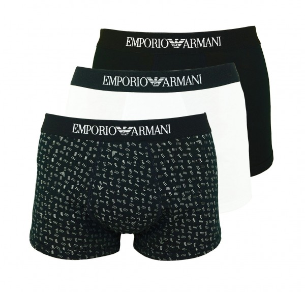 Emporio Armani 3er Pack Trunk Shorts 111625 0A722 68910 black, white