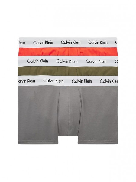 Calvin Klein 3 Pack Unterwäsche Shorts Cotton Stretch grau, rosa, oliv