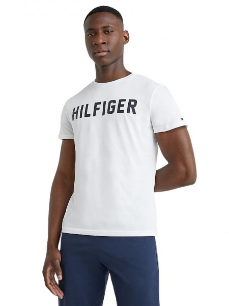 Tommy Hilfiger Lounge-T-Shirt aus Bio-Baumwolle mit Logo weiss