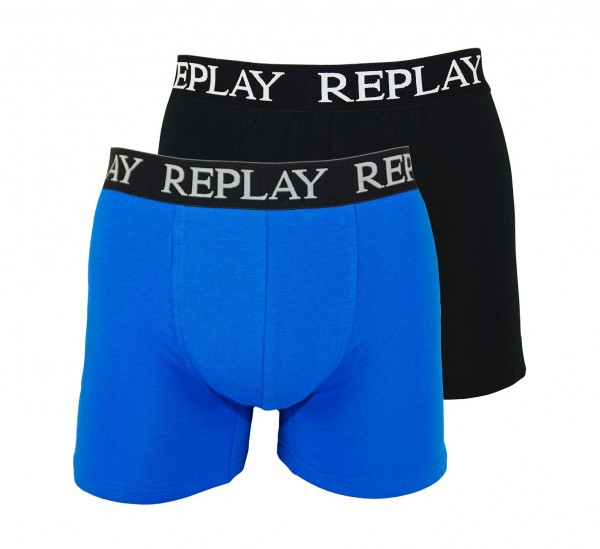 Replay 2er Pack Boxer Shorts Unterhosen I101005-V001 N090 blue, black WF19-RPT1