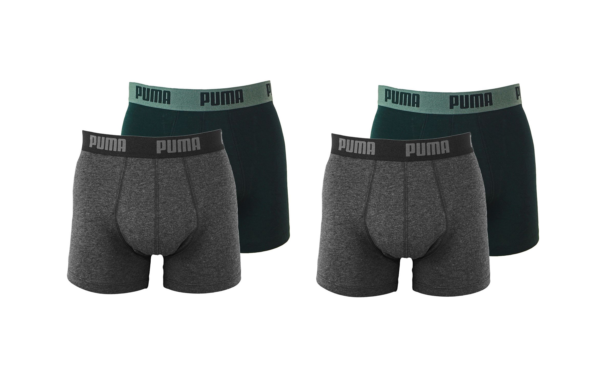 PUMA Shorts Unterhosen 2 x 2er Pack Boxer 521015001 691 020 dark grey melange black SF17-PMS2