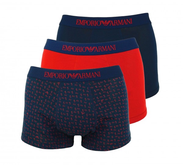 Emporio Armani 3er Pack Trunk Shorts 111625 0A722 19875 navy, red