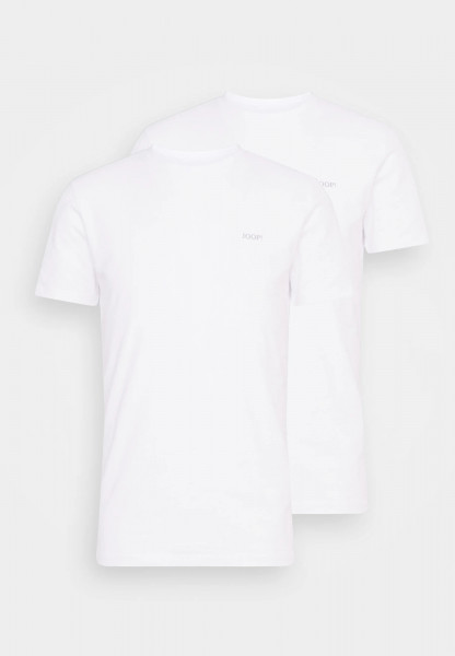JOOP! Shirt mit Logo Rundhals einfarbig Doppelpack weiss