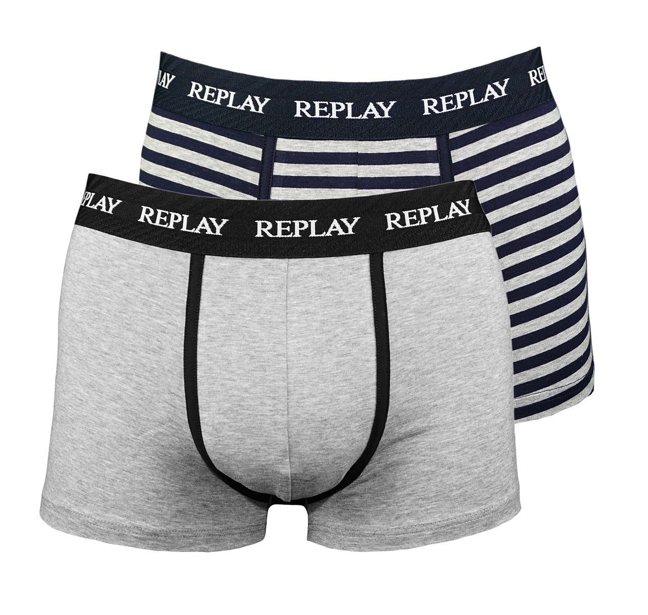 Replay 2er Pack Shorts Trunks Boxershorts M601211 C21 grau W18-RY1