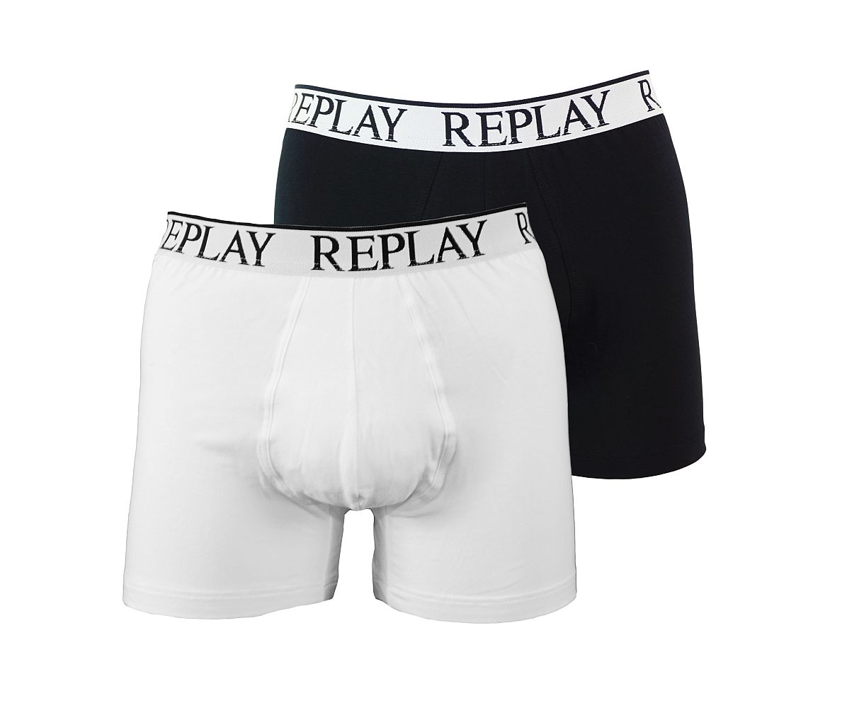 Replay 2er Pack Shorts Boxershorts M606001 001 schwarz weiss
