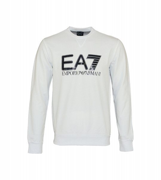 EA7 Emporio Armani Pullover mit Rundhals und Logo-Print weiss