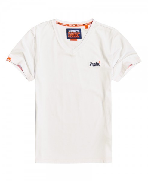 Superdry T-Shirt Vintage Emb V-Ausschnitt M10004NS Optic White 26c WJ19-SDT1