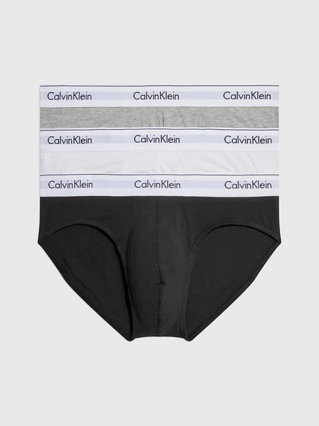 Calvin Klein Slip 3 Pack Brief Modern Cotton schwarz, weiss, grau