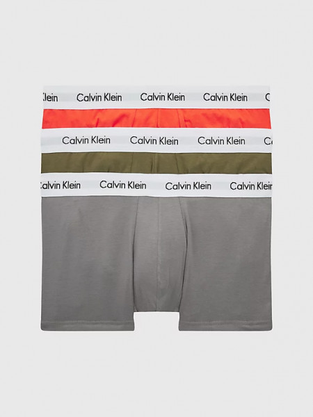 Calvin Klein 3 Pack Unterwäsche Shorts Cotton Stretch grau, rosa, oliv