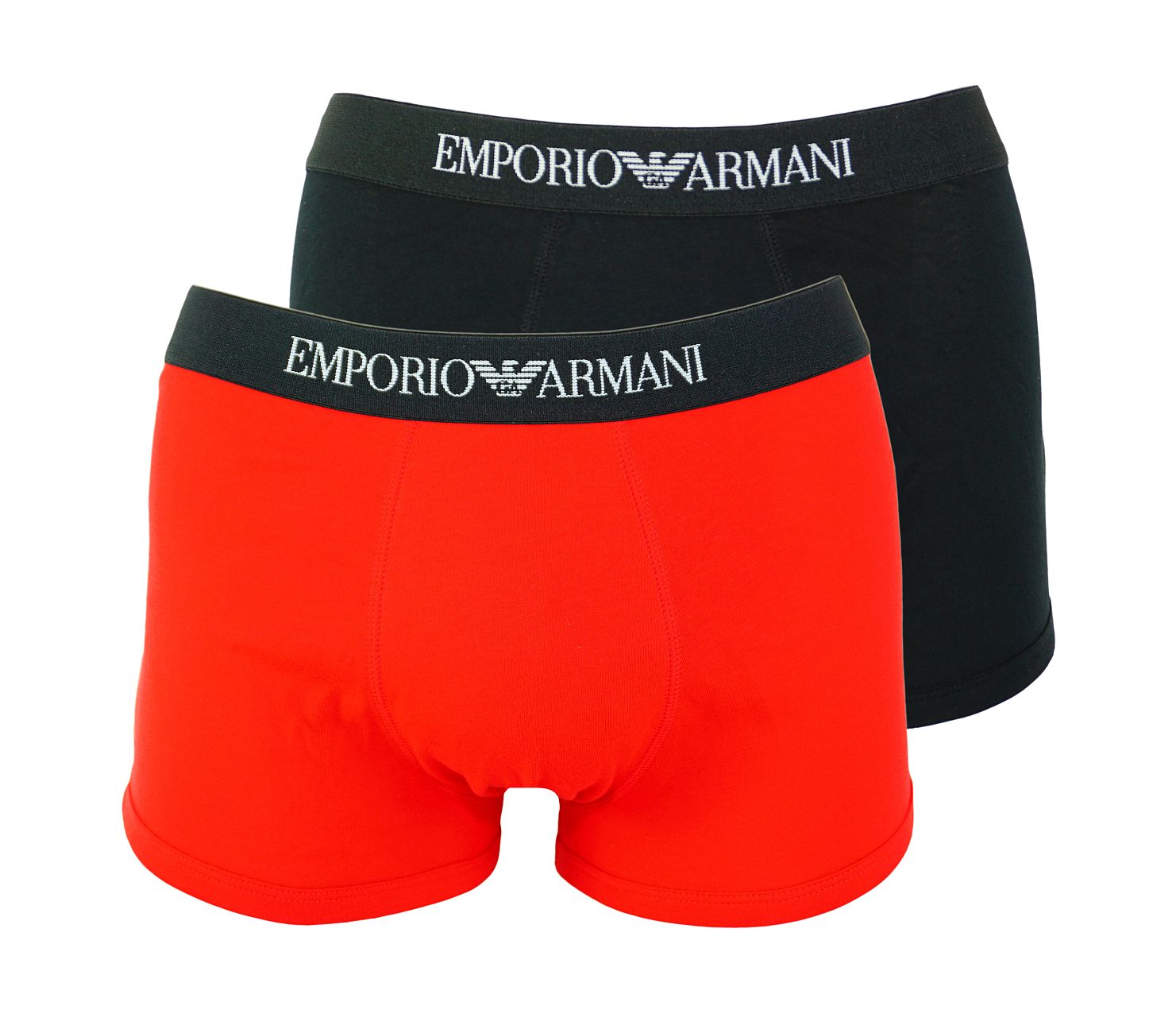 Emporio Armani 2er Pack Trunk Shorts 111613 8P722 40920 NERO/TANGO RED F18-EAT1