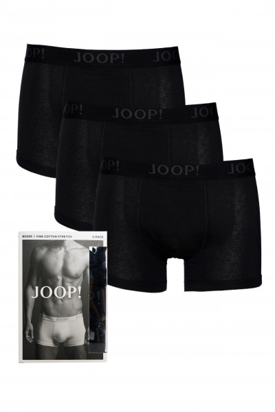 JOOP! Boxershorts 3er Pack klassische Unterwäsche schwarz