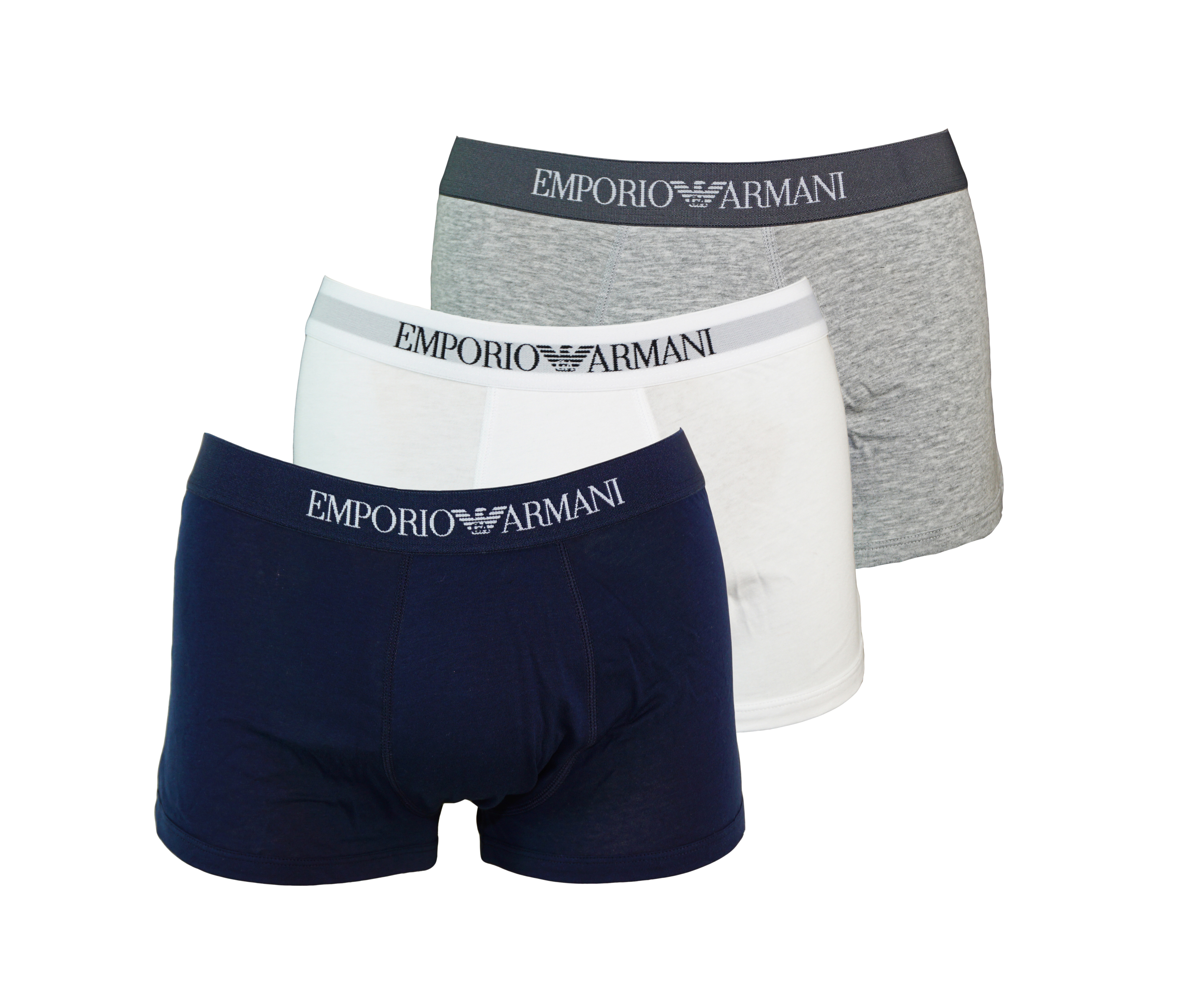 Emporio Armani 3er Pack Shorts Trunks Unterhosen BCO/GRIGIOMEL/MARINE 111610 CC722 40510