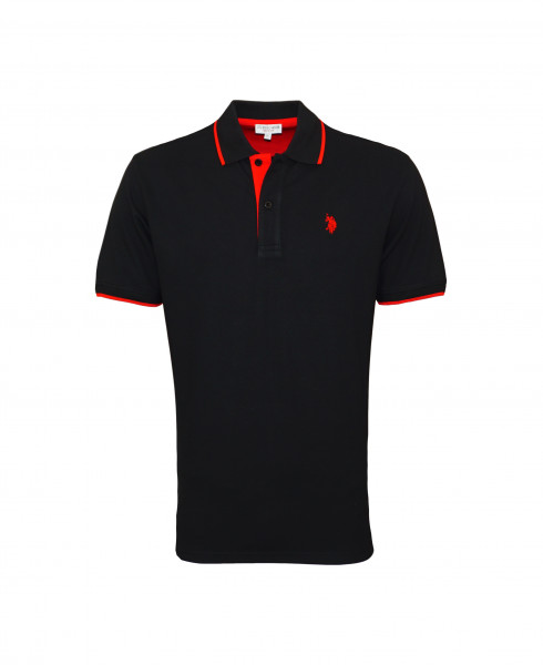 U.S. Polo Assn. Poloshirt Fashion Polo Shortsleeve schwarz-rot