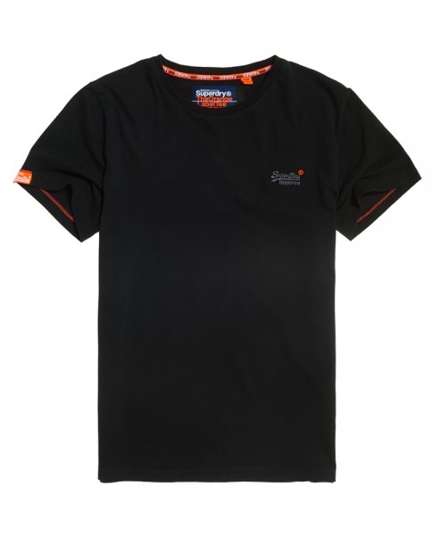 Superdry T-Shirt Orange Label Vntge Emb Rundhals M10003NS Black 02a WJ19-SDT1