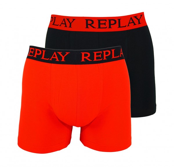 Replay 2er Pack Boxer Shorts Unterhosen I101009-V001 N093 red, black WF19-RPT2