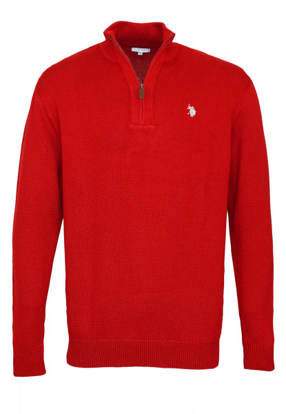 U.S. Polo ASSN. Troyer Half Zip Feinstrick Strickpullover Red / Rot