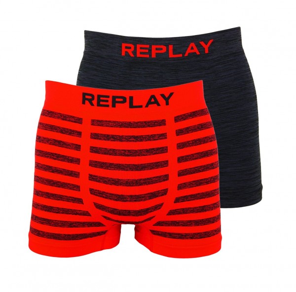 Replay 2er Pack Boxer Shorts Unterhosen I101012-001 N093 red, black WF19-RPT3