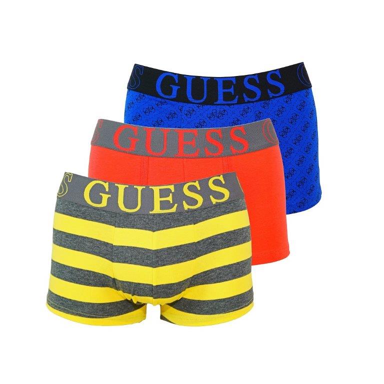 GUESS 3er Pack Shorts Unterhosen Trunks blau, rot, gelb Black Combo U54G1HJEY24 FA96 GSP