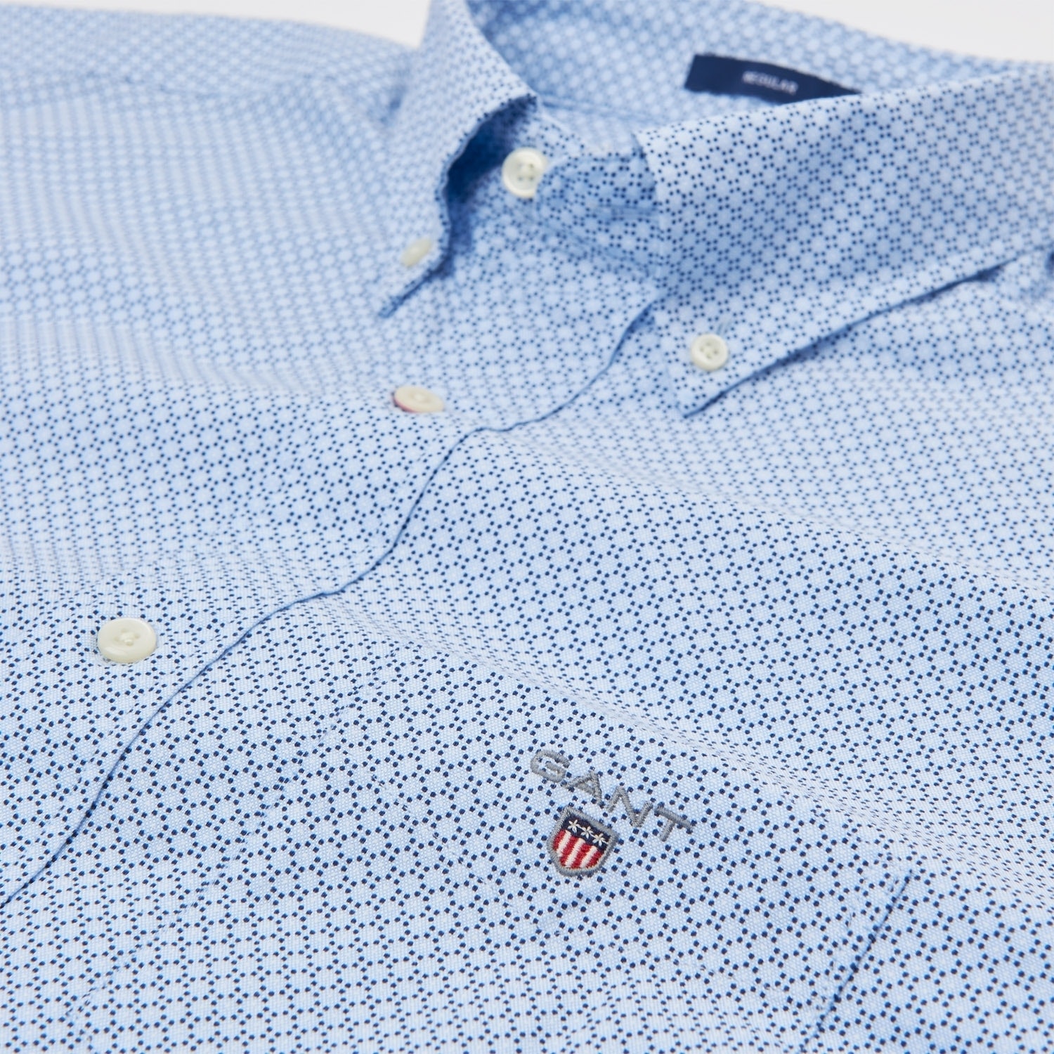 Gant Hemd Herrenhemd O1. THE PRINTED OXF DOT REG BD SMU 3040130 CAPRI BLUE SH18-GHH1