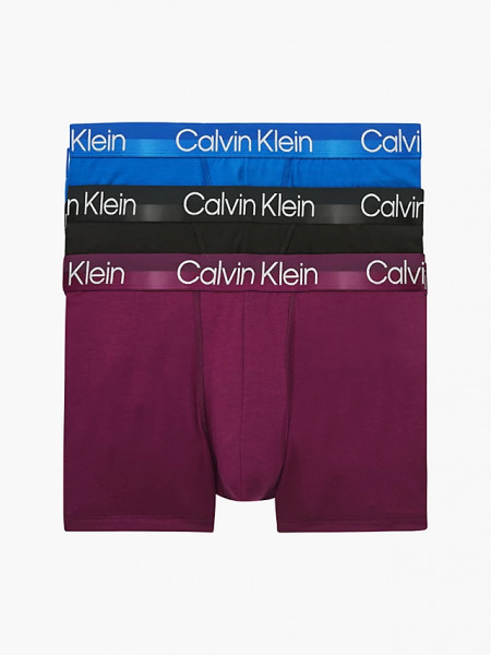 Calvin Klein 3 Pack Boxershorts Klassik Modern Structure dunkelrot, schwarz, blau