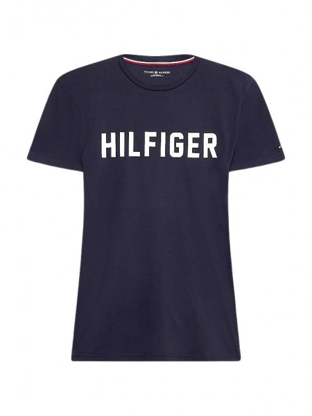 Tommy Hilfiger Lounge-T-Shirt aus Bio-Baumwolle mit Logo dunkelblau