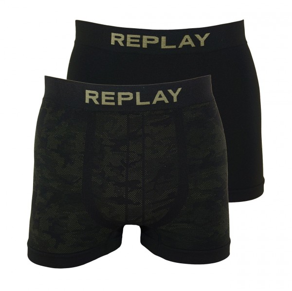 Replay 2er Pack Boxer Shorts Unterhosen I101011-001 N147 black WF19-RPT3
