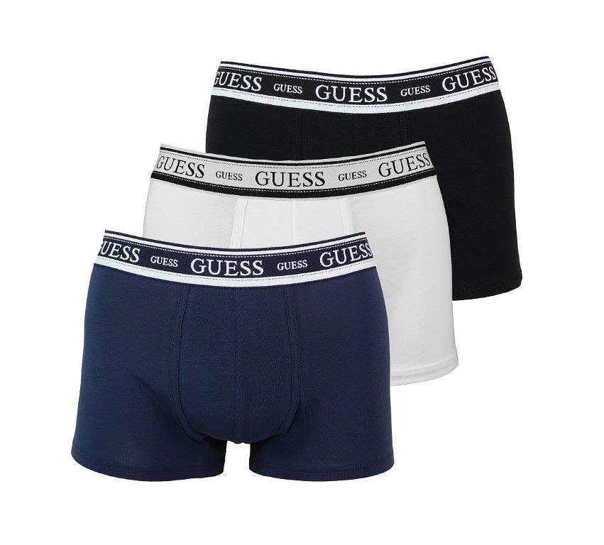 GUESS 3er Pack Shorts Unterhosen Trunks schwarz, navy, weiss White Black Deep Blu U54G1EJEL20 FC73