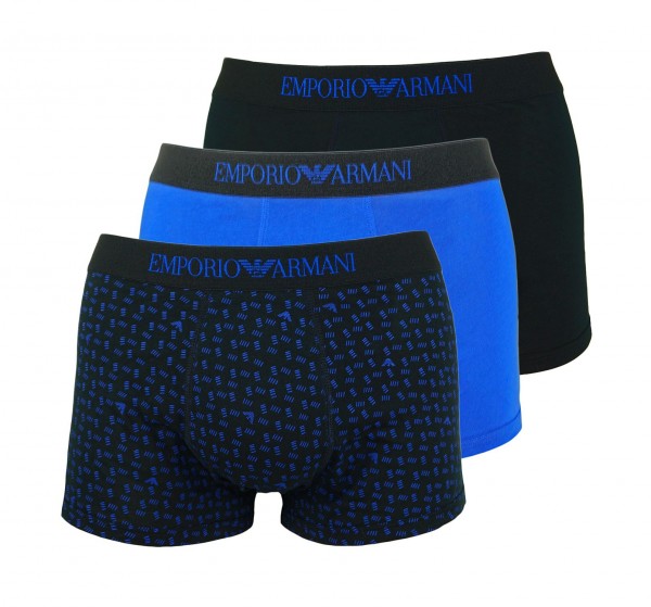Emporio Armani 3er Pack Trunk Shorts 111625 0A722 91620 black, blue